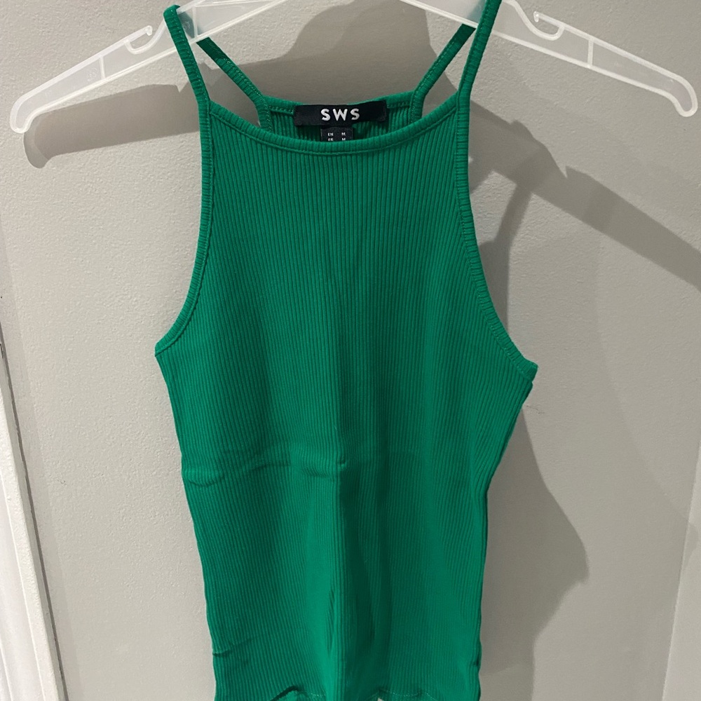 Green Women’s Ribbed Tank Top